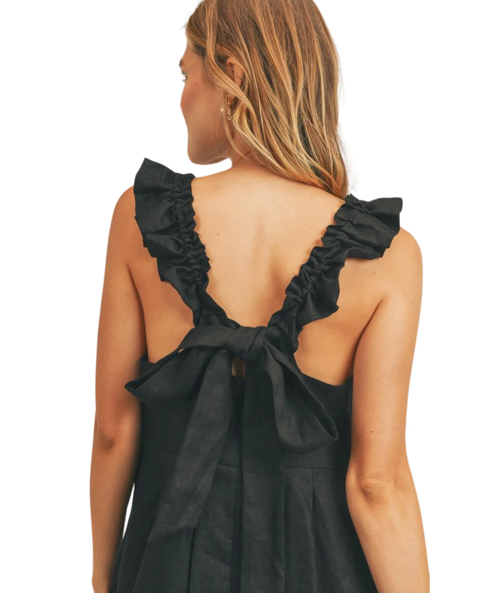 8apart Women Marie Linen Back Tie Dress