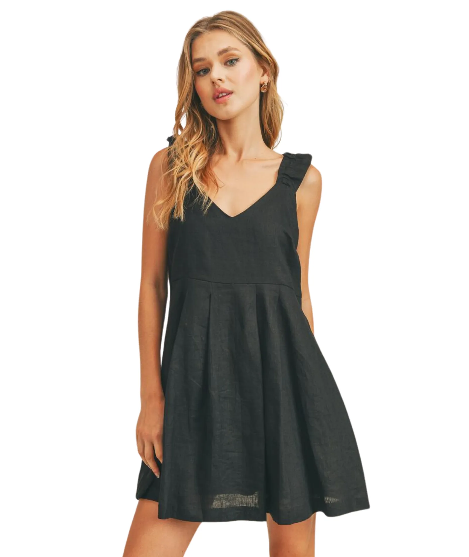 8apart Women Marie Linen Back Tie Dress