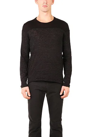 ATM Striped Crew Contrast Yoke Shirt