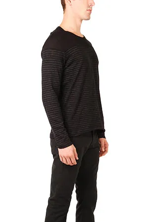 ATM Striped Crew Contrast Yoke Shirt