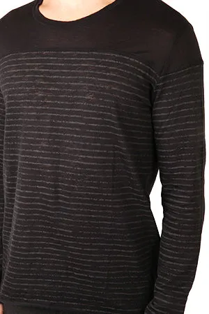 ATM Striped Crew Contrast Yoke Shirt