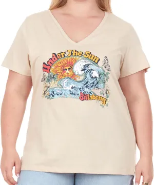 Billabong Plus Size T Shirts for Women - V Neck Oversized Womens Graphic Tees (XL-4X)