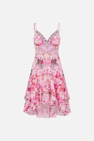 CAMILLA | BOTANICAL NOVELLA BUTTON FRONT STRAPPY FRILL DRESS