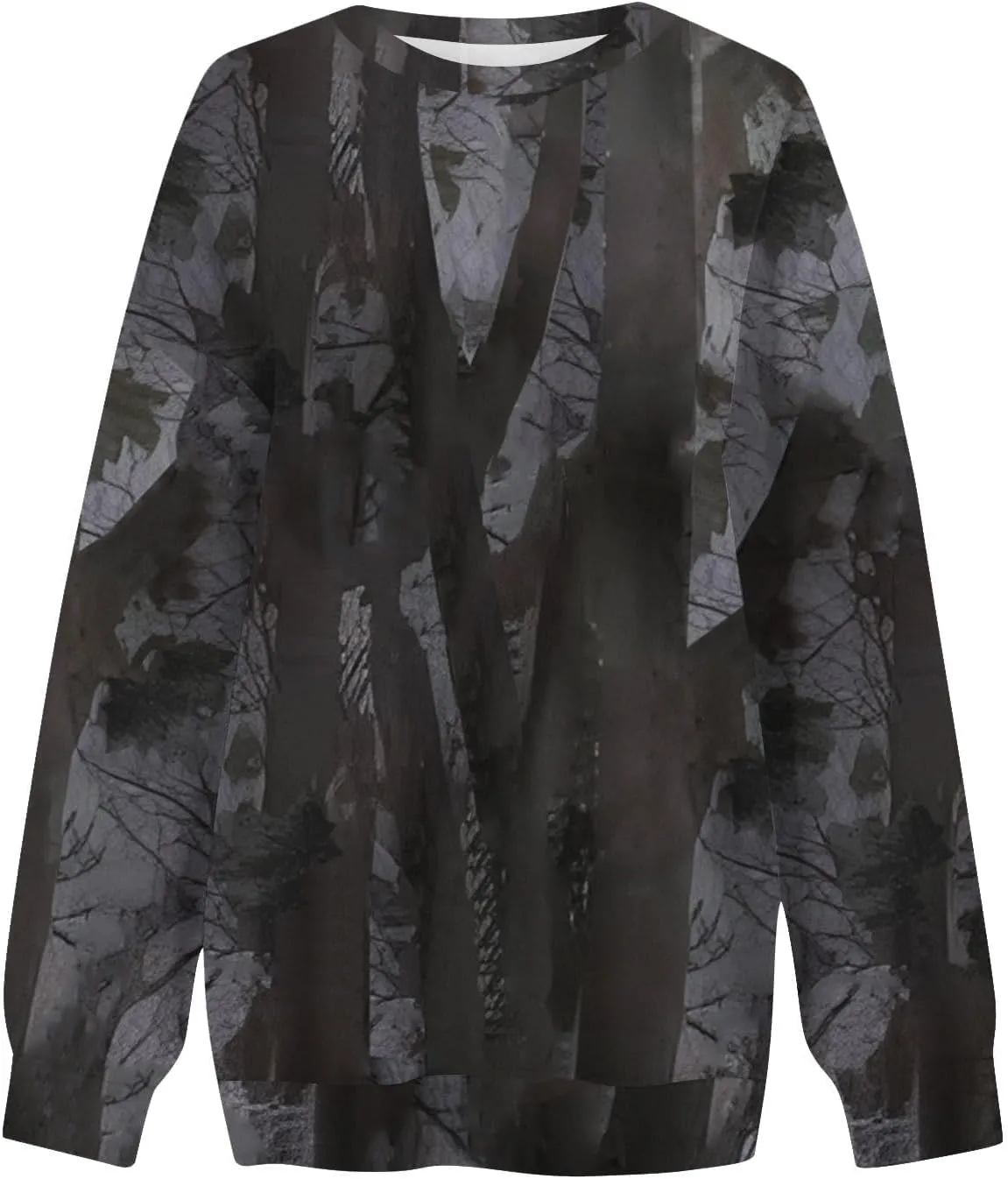 Camo Sweatshirt for Women Oversized Long Sleeve Crewneck Pullover Tops Casual Loose Fit Blouse Fashion Outdoor Clothes