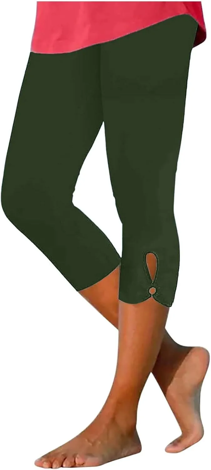 Capri Leggings for Women Casual Yoga Pants Summer Dressy Lightweight Comfy Stretchy Workout Pants