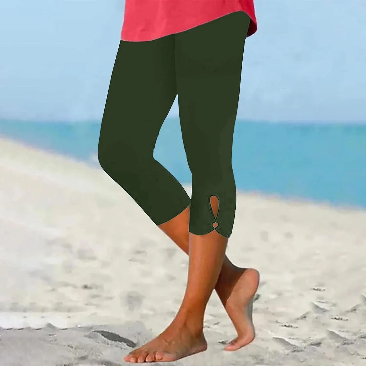 Capri Leggings for Women Casual Yoga Pants Summer Dressy Lightweight Comfy Stretchy Workout Pants