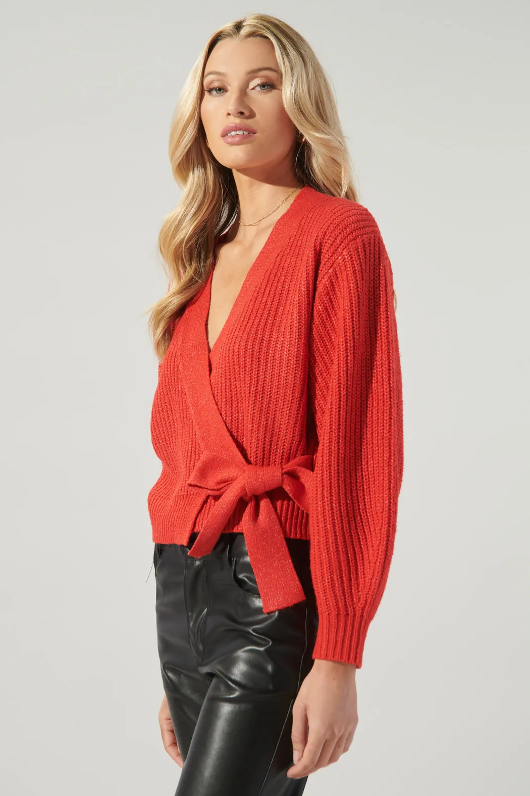 Carsyn Cropped Wrap Sweater Top