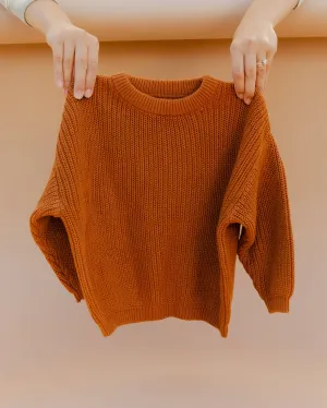 Chunky Knitted Sweater in Rust