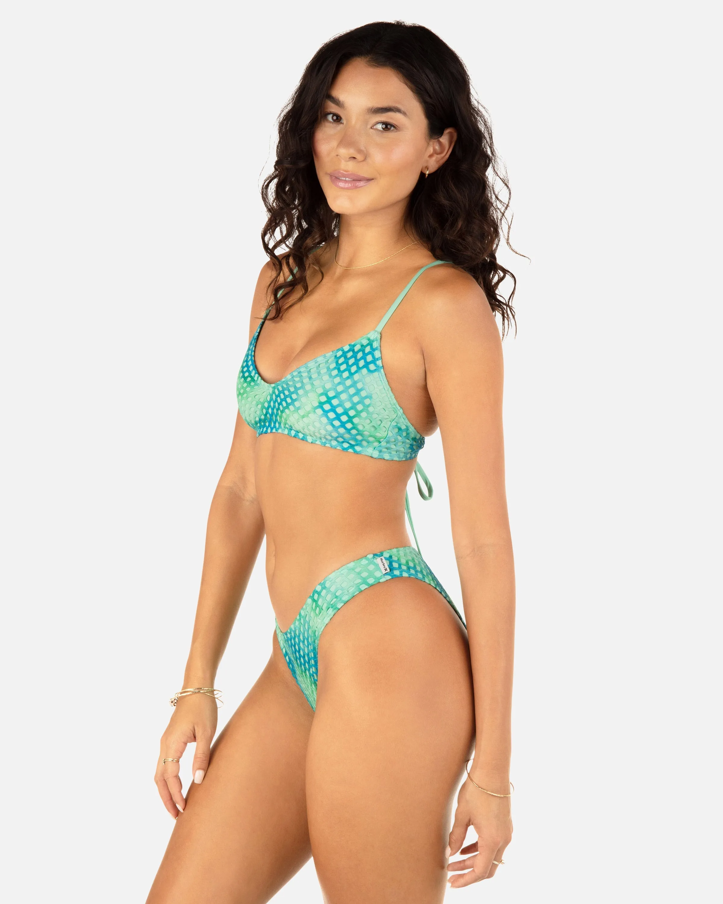 Color Wash Mesh Crossback Top