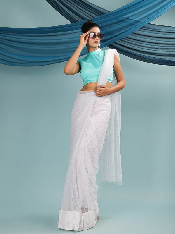 Cyan Blue Sleeveless padded Blouse