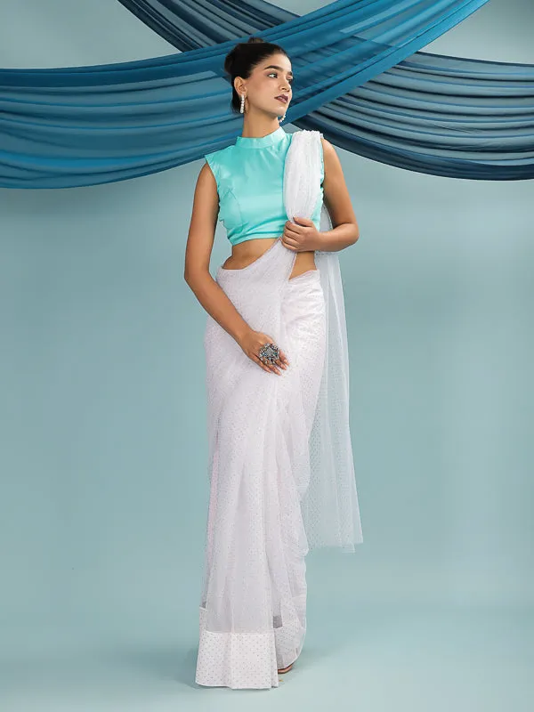 Cyan Blue Sleeveless padded Blouse