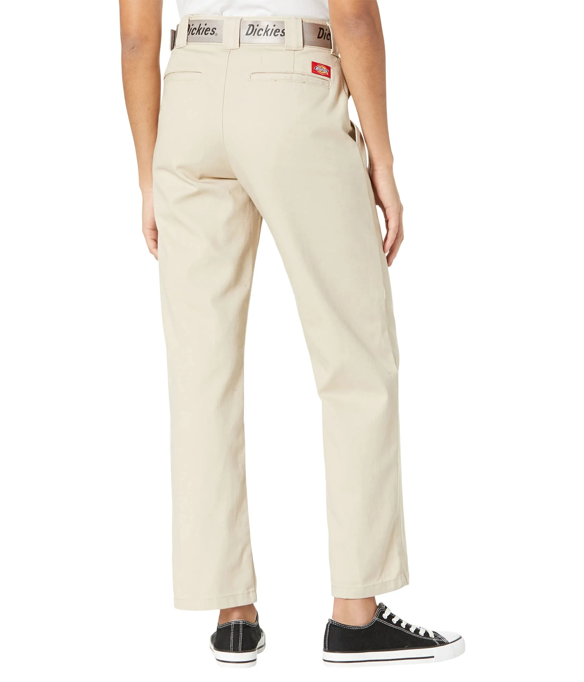 Dickies Juniors Pants, Work Crop Roll Hem w/ Dickies Belt Original Twill Relaxed Fit