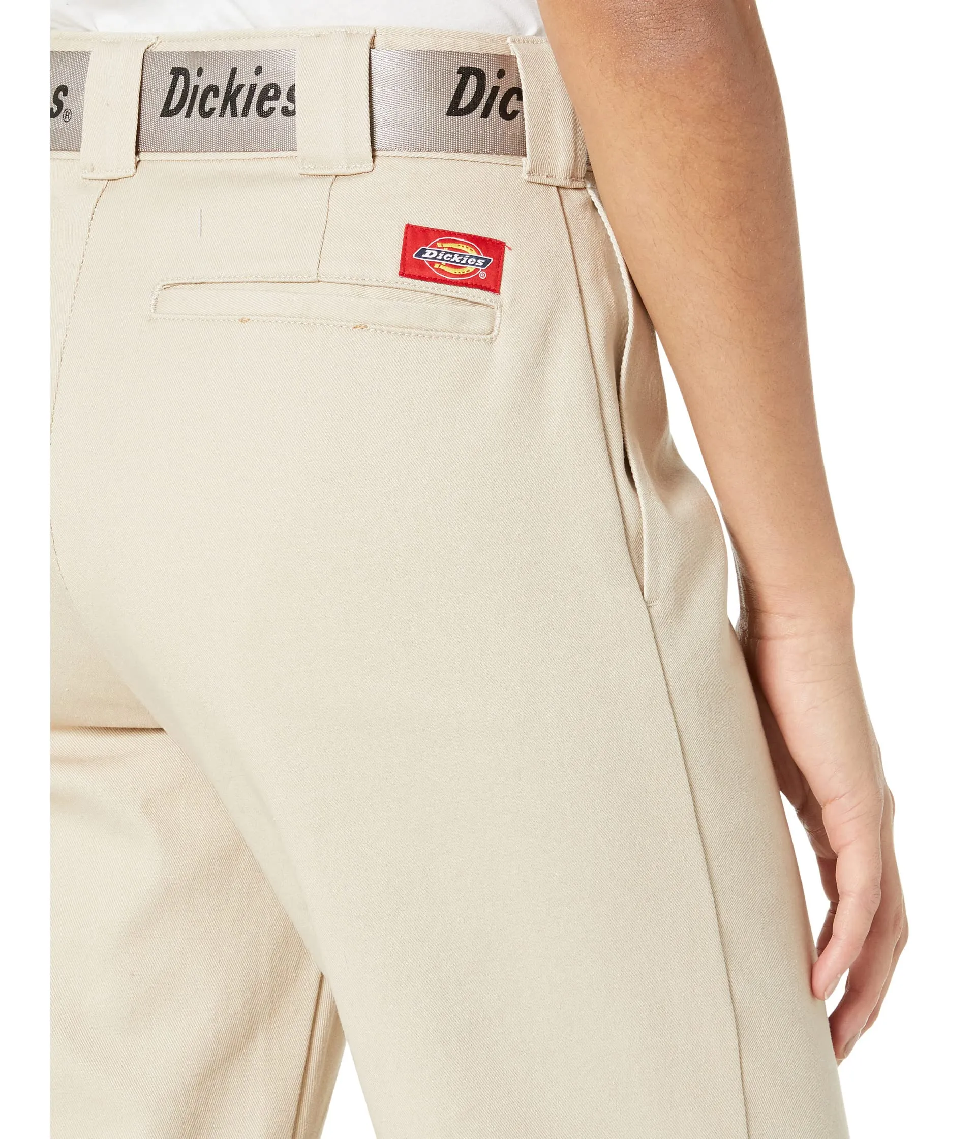 Dickies Juniors Pants, Work Crop Roll Hem w/ Dickies Belt Original Twill Relaxed Fit