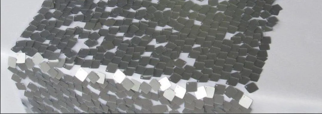Dull Square Dazzle Sequins | Decorative Payette Sequins on Mesh | 52" Wide |