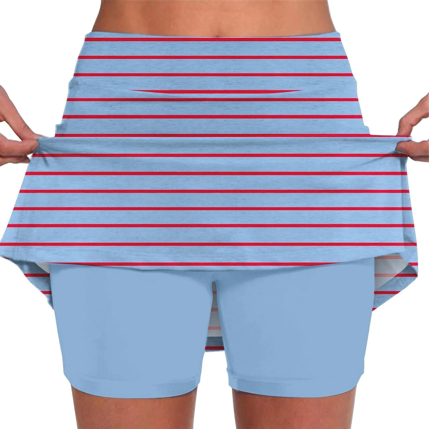 Elastic Yoga Skirt for Women Waist Culottes Short Skirts Skinny Pants Mid Waist Tennis Skirts Skorts for Women with