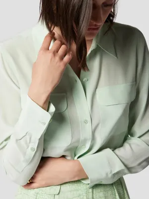 Equipment Slim Signature Silk Shirt - MISTY JADE GREEN