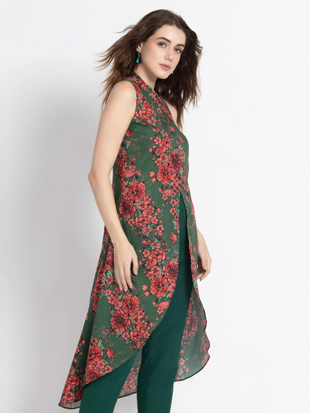 Floral Print Flowy Kurta