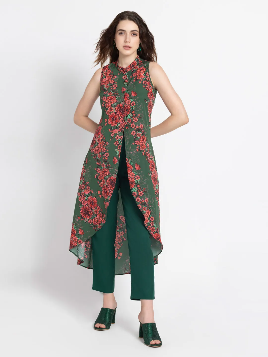 Floral Print Flowy Kurta