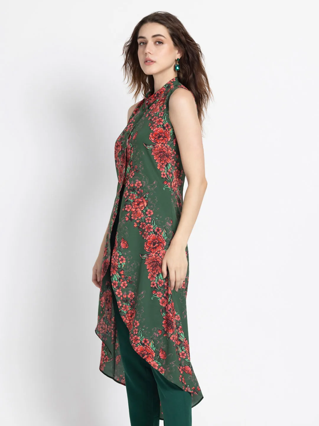 Floral Print Flowy Kurta
