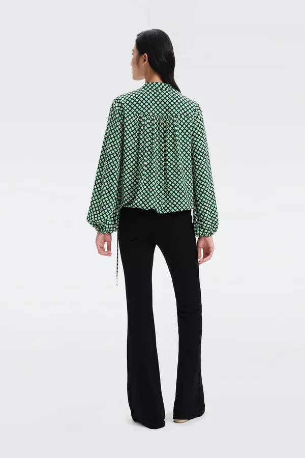 Ginny Top in Tiny Painted Cube Indian Green