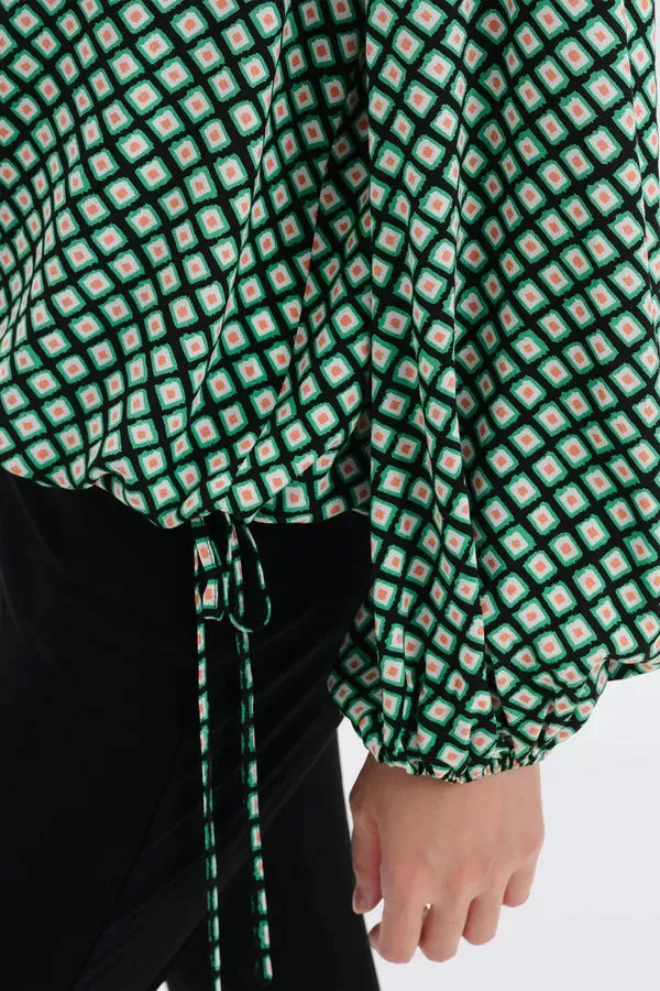 Ginny Top in Tiny Painted Cube Indian Green
