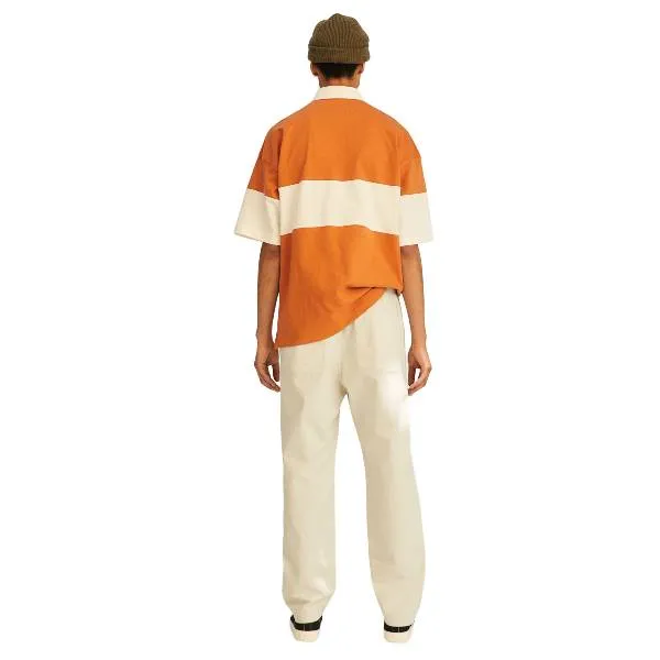 H&M Relaxed Fit Twill Pull-on Pants, light beige