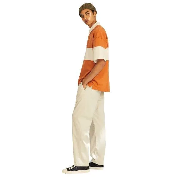 H&M Relaxed Fit Twill Pull-on Pants, light beige
