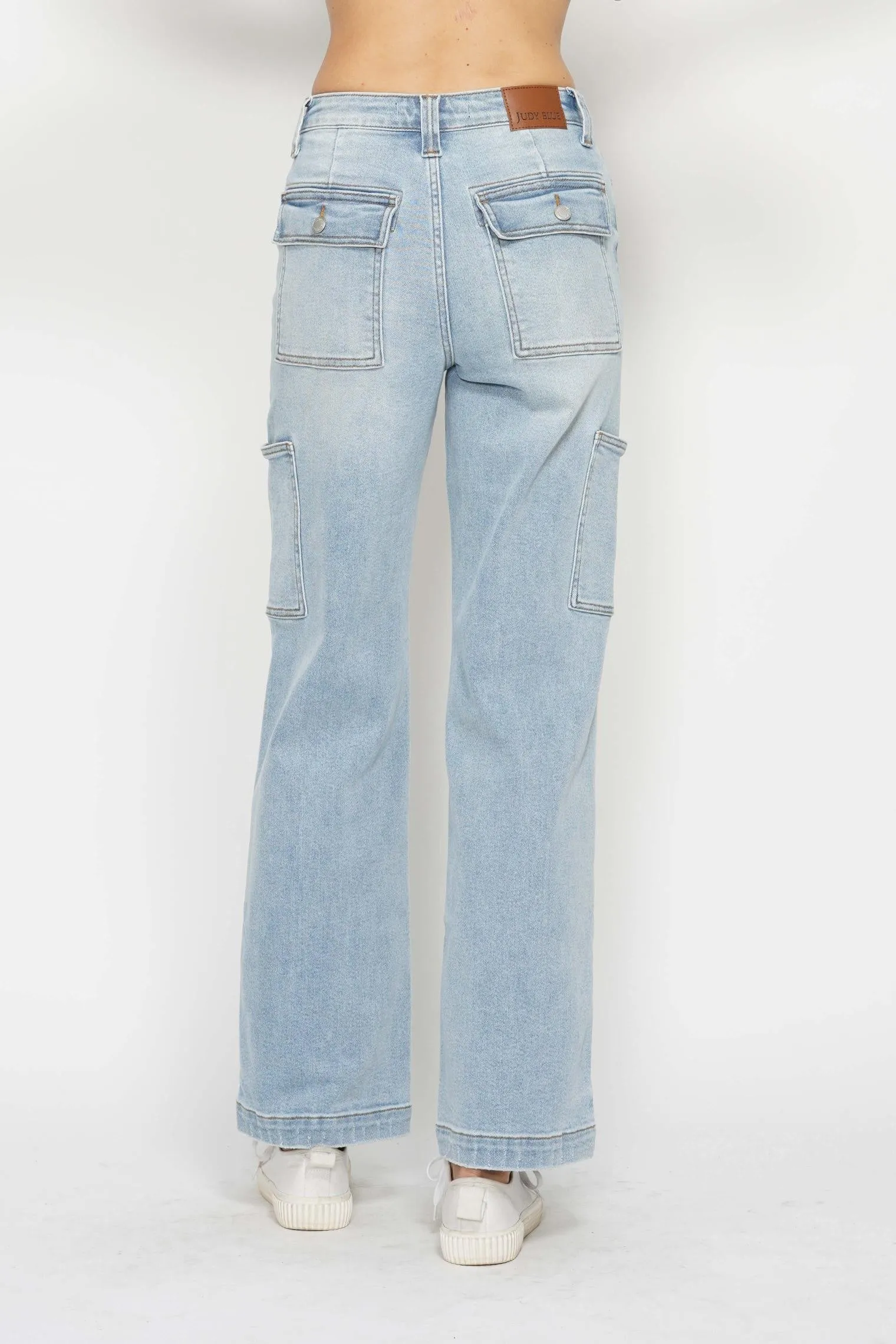 High Waisted Wide Leg Cargo Jeans