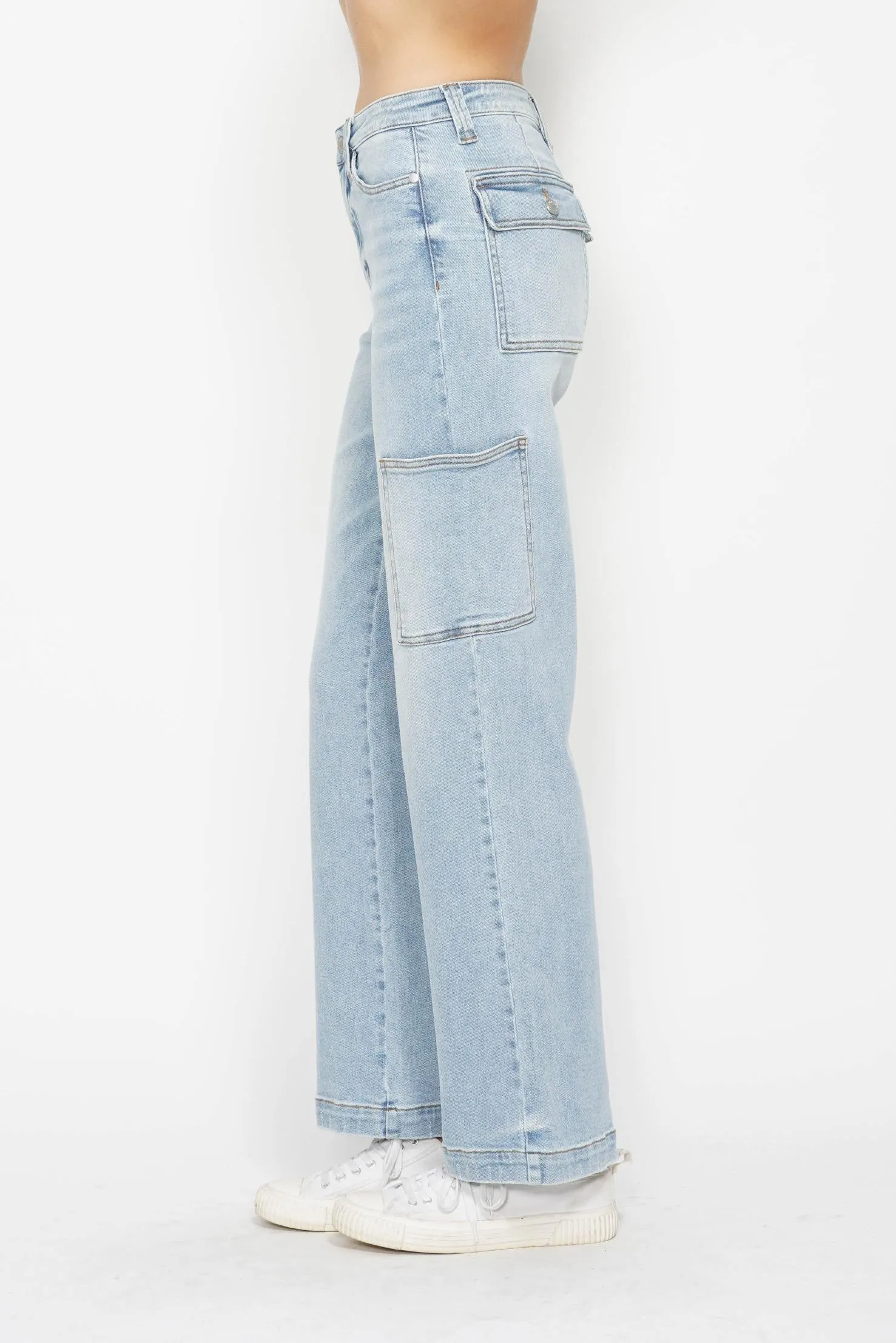 High Waisted Wide Leg Cargo Jeans