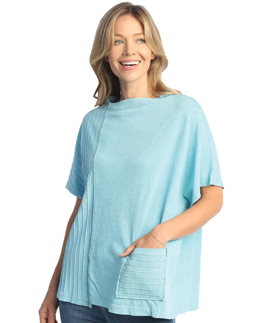 Jess & Jane Mineral Washed Mock Neck Top - M117