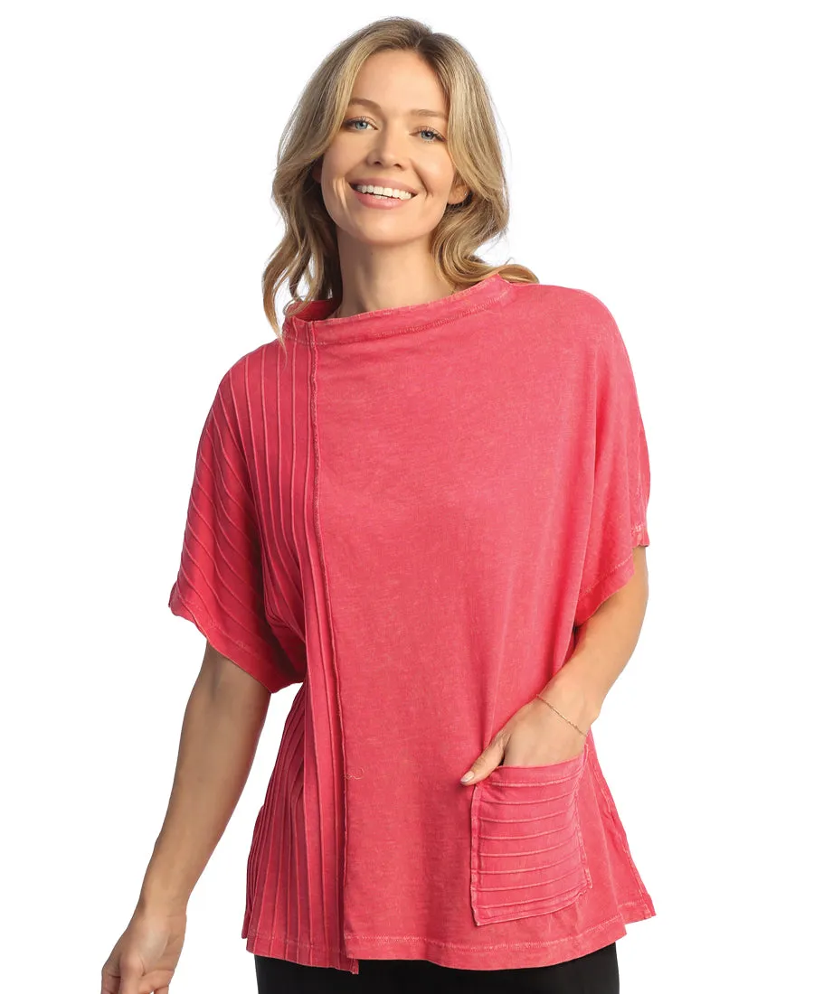 Jess & Jane Mineral Washed Mock Neck Top - M117