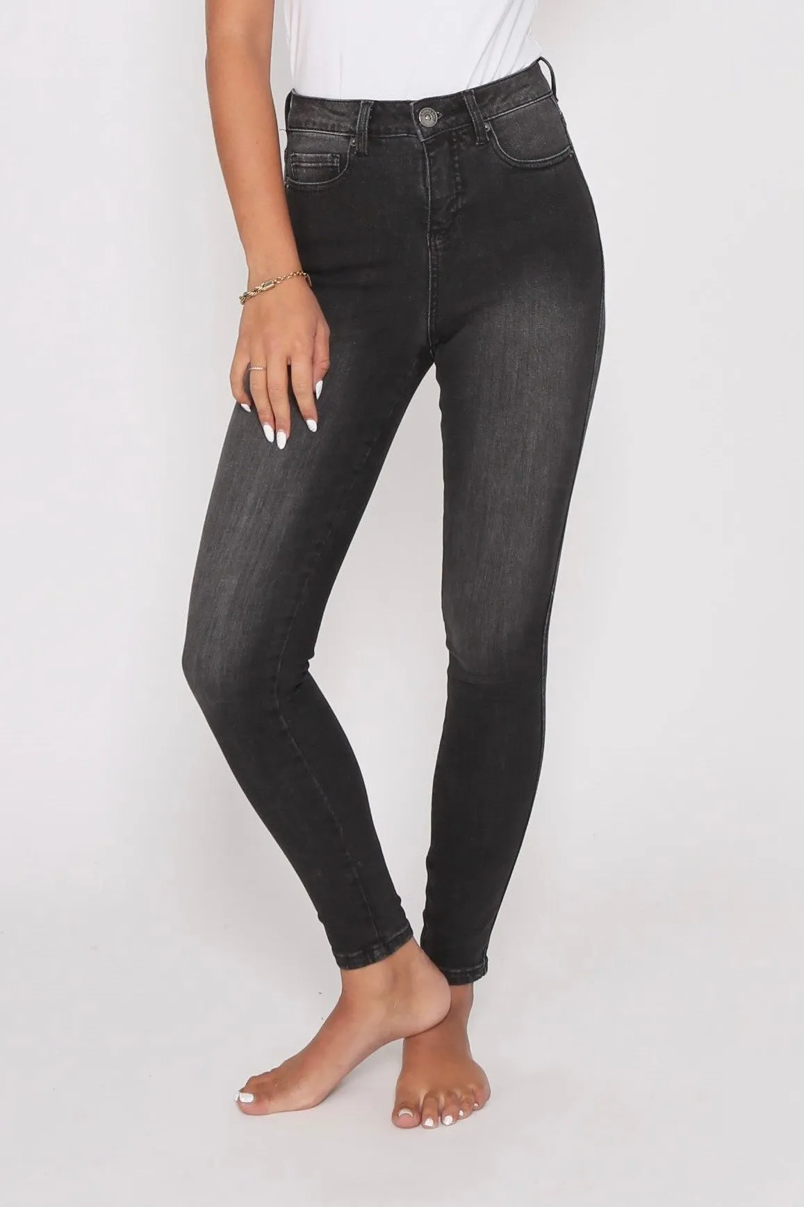 Khloe Skinny Jeans - Dark Grey Wash