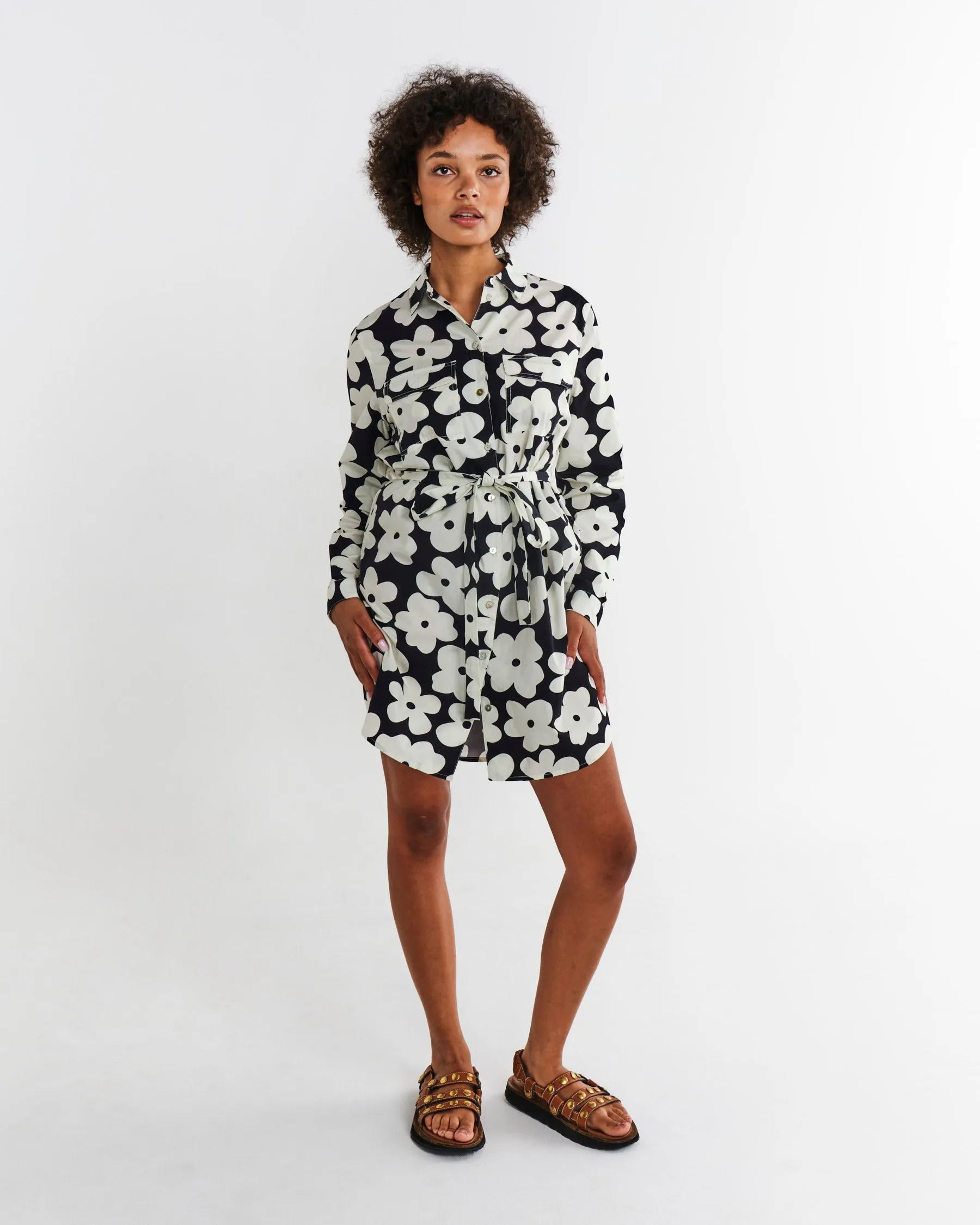 Kip & Co Flower Face Adult Sicilian Shirt Dress