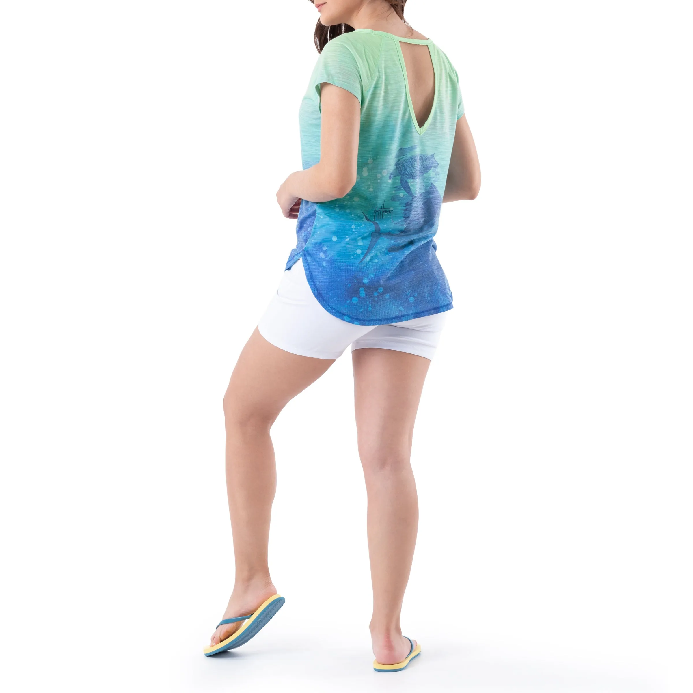 Ladies Southern Vibes Short Sleeve Poly/Rayon Slub Top