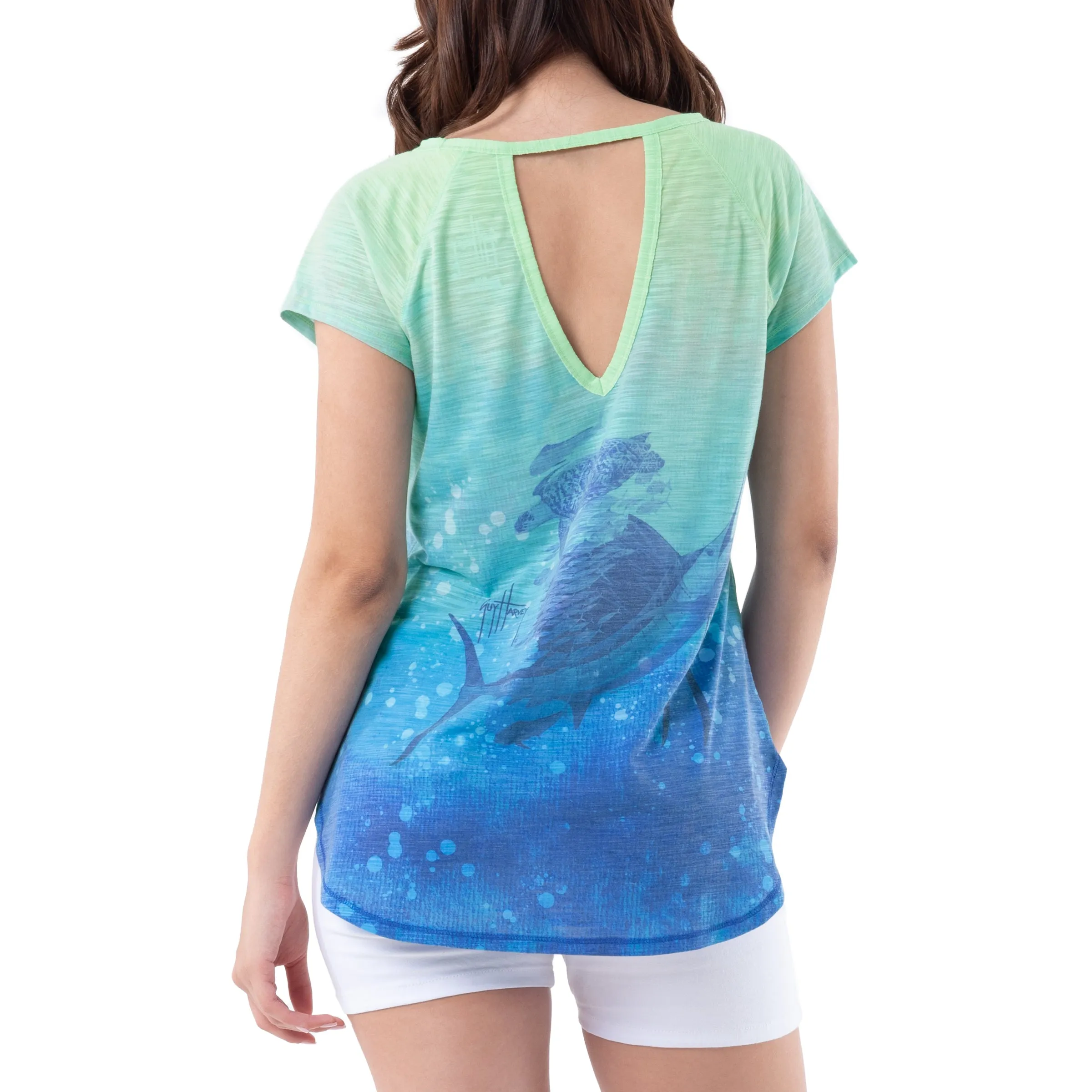 Ladies Southern Vibes Short Sleeve Poly/Rayon Slub Top