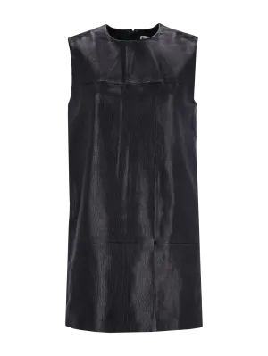 leather shift dress