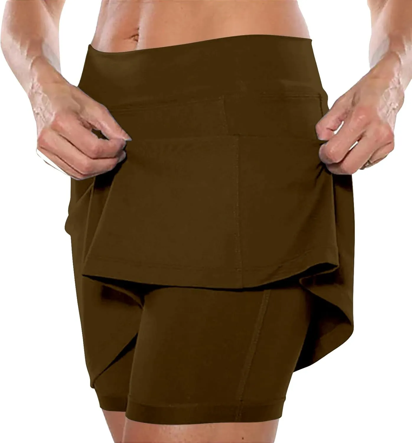 Lightweight High Waist Mid Waist Culottes Short Skirts Skinny Pants Mid Waist Tennis Skirts Lightweight Skirt
