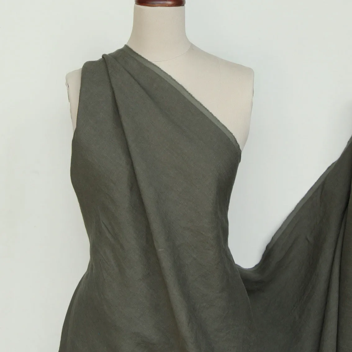 Linford Olive Washed Linen
