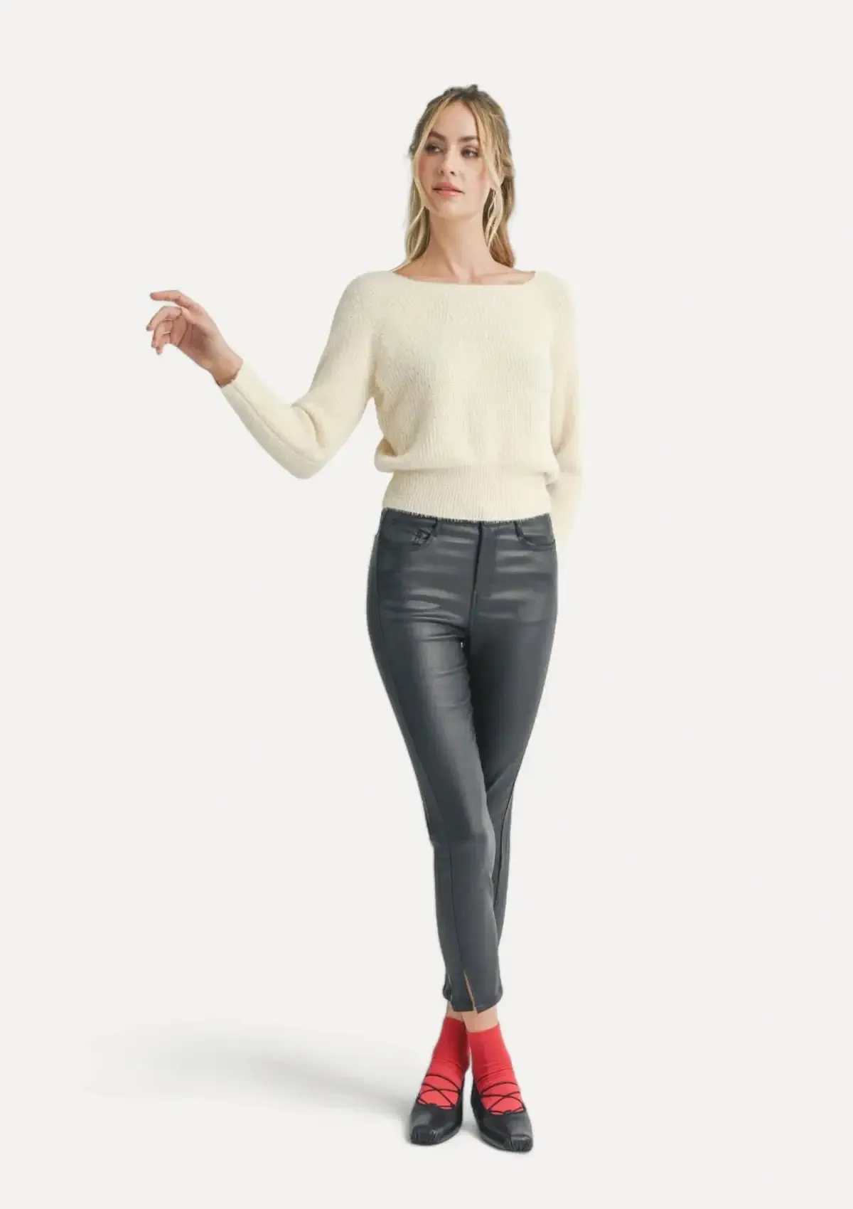 Lydia Fuzzy Sweater - Cream
