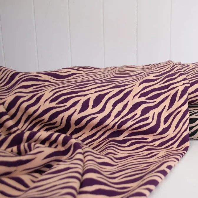 Mind the Maker - Viscose Twill - Zebra - Peach & Plum