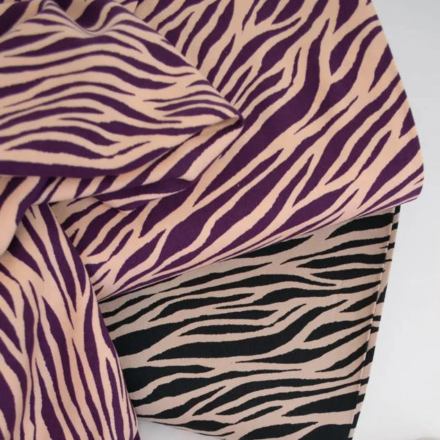 Mind the Maker - Viscose Twill - Zebra - Peach & Plum