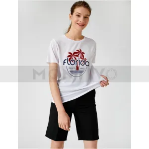 Next White Melange Printed Tee