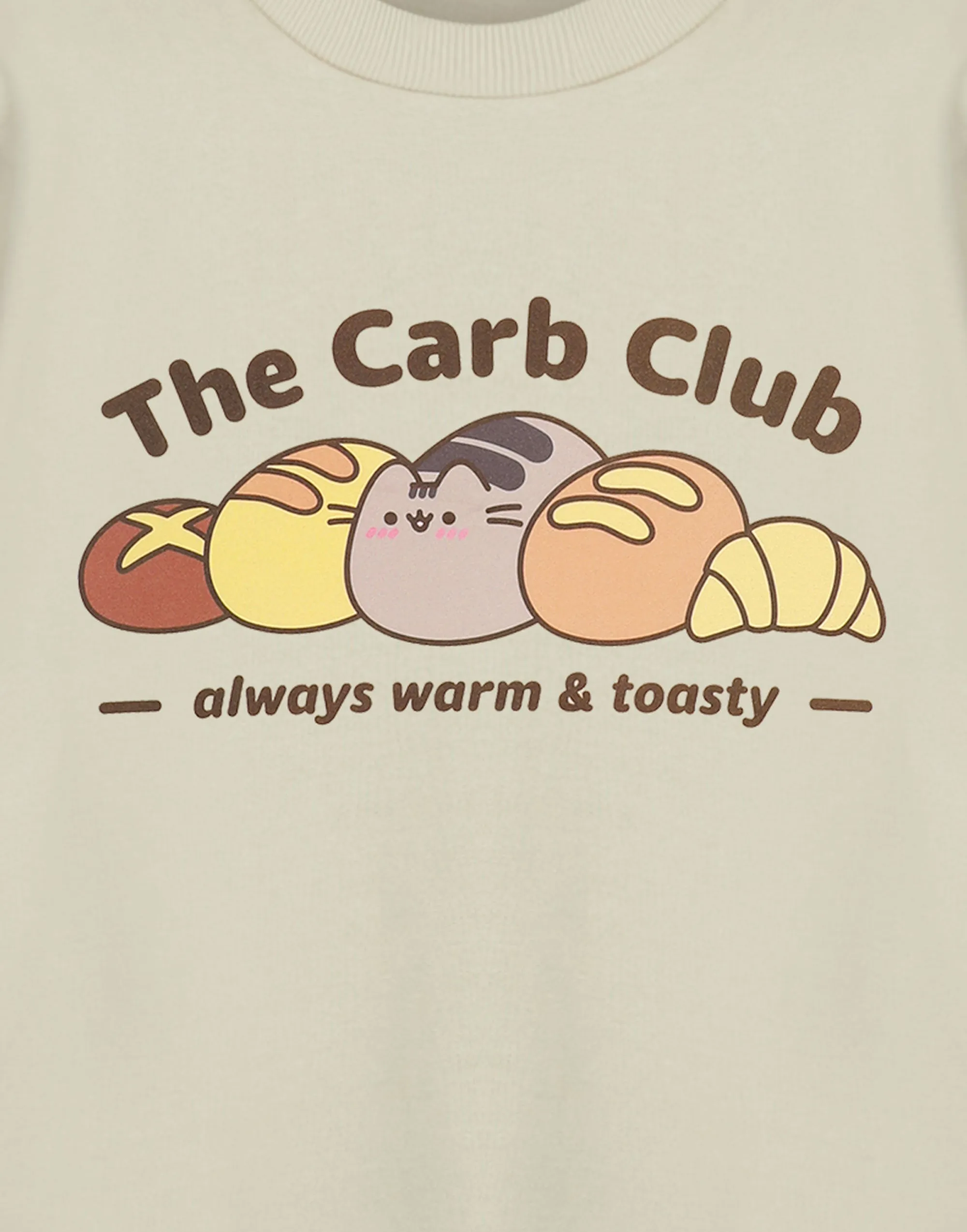 Pusheen Carb Club Womens White Sweatshirt