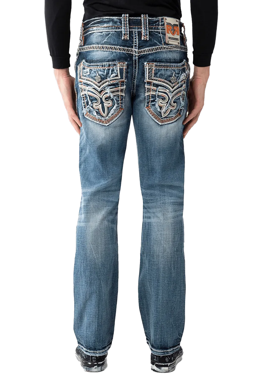 Elijah J202R Mens Straight Cut Premium Denim Jeans by Rock Revival