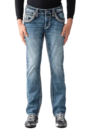 Elijah J202R Mens Straight Cut Premium Denim Jeans by Rock Revival