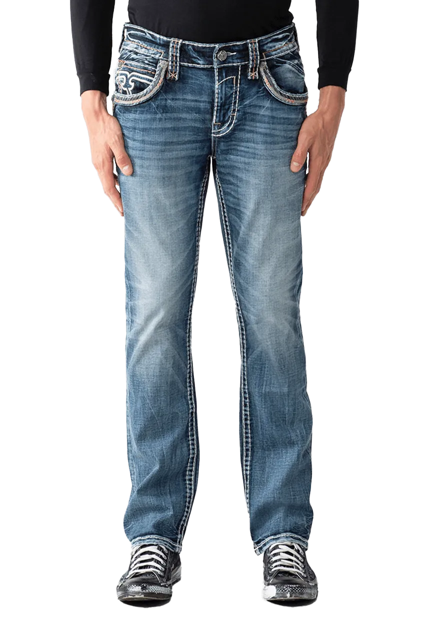 Elijah J202R Mens Straight Cut Premium Denim Jeans by Rock Revival