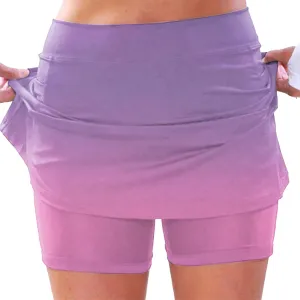 Skirts for Women Summer Trendy Stretch Yoga Culottes Athletic Shorts High Waist Lightweight Stretchy Yoga Skirts with Pocket