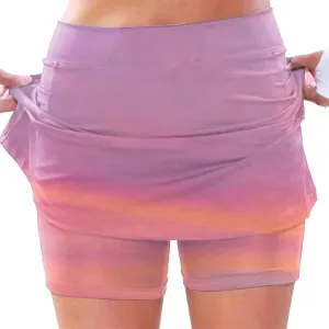 Skirts for Women Summer Trendy Stretch Yoga Culottes Athletic Shorts High Waist Lightweight Stretchy Yoga Skirts with Pocket