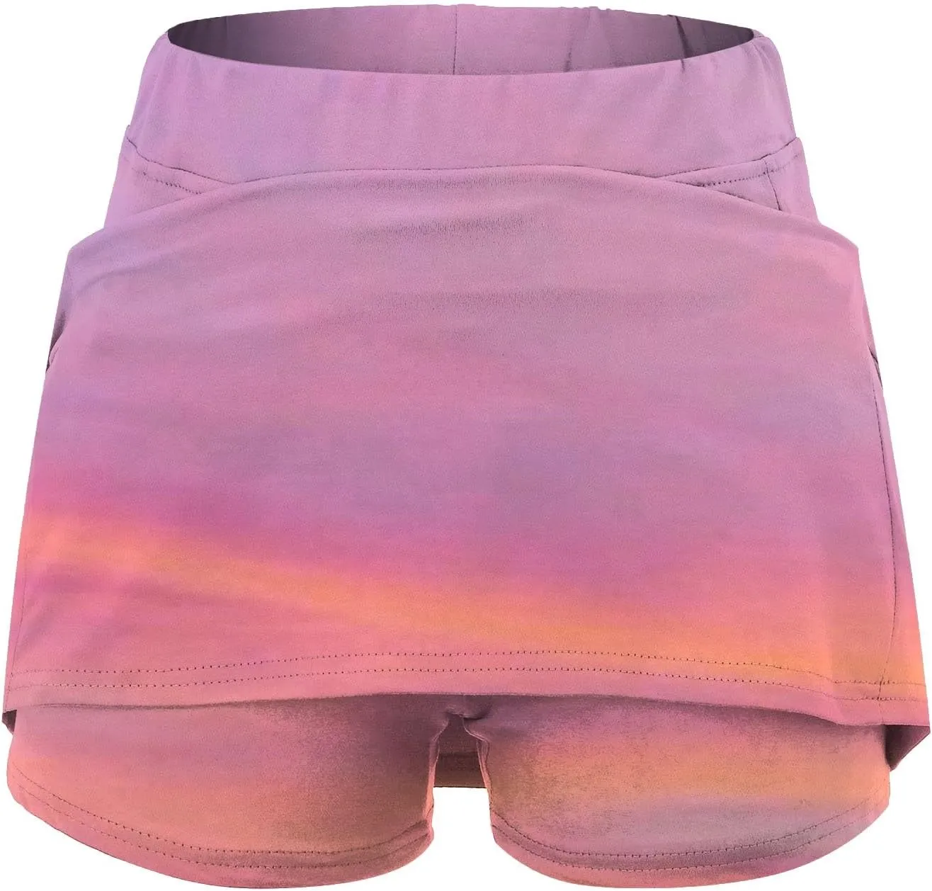 Skirts for Women Summer Trendy Stretch Yoga Culottes Athletic Shorts High Waist Lightweight Stretchy Yoga Skirts with Pocket