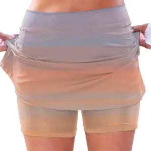 Skirts for Women Summer Trendy Stretch Yoga Culottes Athletic Shorts High Waist Lightweight Stretchy Yoga Skirts with Pocket
